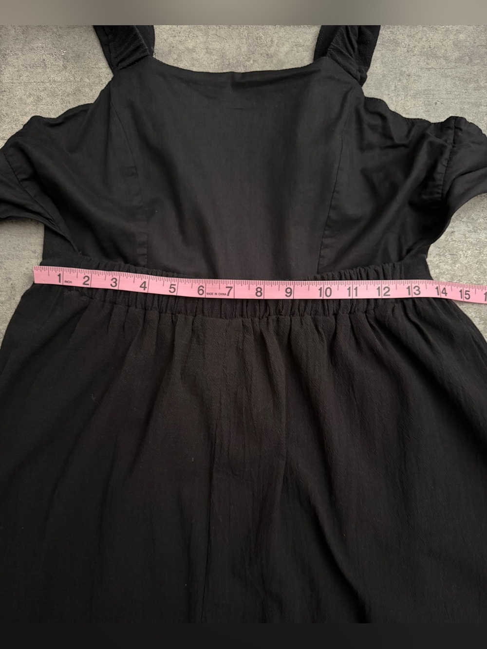 H&M Black Open-Back Tie Poplin Dress - Square Neck - Size S/M - Picture 8 of 8